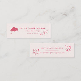 ミニマリスト卒業アイコン名カードライトピンク スキニー名刺