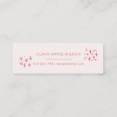 ミニマリスト卒業アイコン名カードライトピンク スキニー名刺 (裏面)