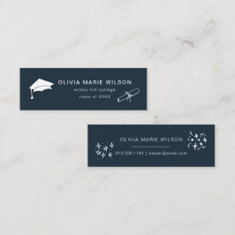 ミニマリスト卒業アイコン名カードNavy Blue スキニー名刺