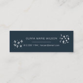 ミニマリスト卒業アイコン名カードNavy Blue スキニー名刺 (裏面)