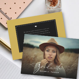 ミニマリスト卒業シンプル卒業式キャップ写真 案内状