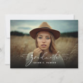 ミニマリスト卒業シンプル卒業式キャップ写真 案内状 (正面)