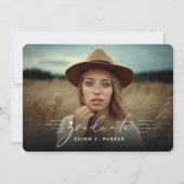 ミニマリスト卒業シンプル卒業式キャップ写真 案内状 (正面)