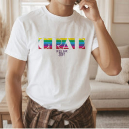 ミニマリスト卒業ストライプパターン Tシャツ