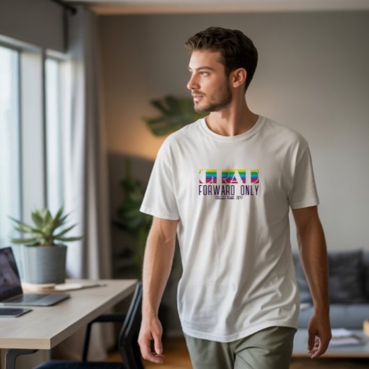 ミニマリスト卒業ストライプパターン Tシャツ
