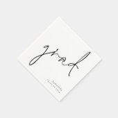 ミニマリスト卒業ブラックスクリプト名年卒業 スタンダードカクテルナプキン (角)