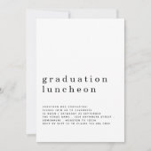 ミニマリスト卒業昼食会招待状 招待状 (正面)