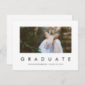 ミニマリスト卒業 | フォト卒業パーティー招待状 インビテーションポストカード (正面/裏面)