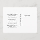 ミニマリスト卒業 | フォト卒業パーティー招待状 インビテーションポストカード (裏面)