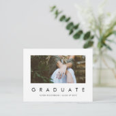 ミニマリスト卒業 | フォト卒業パーティー招待状 インビテーションポストカード (スタンド正面)