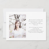 ミニマリスト卒業 |写真シンプルの卒業 案内状 (裏面)