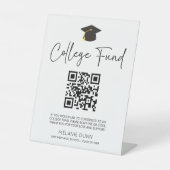 ミニマリスト卒業QRコード大学ファンドの看板 台座サイン (正面)