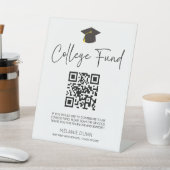 ミニマリスト卒業QRコード大学ファンドの看板 台座サイン (インサイチュ)