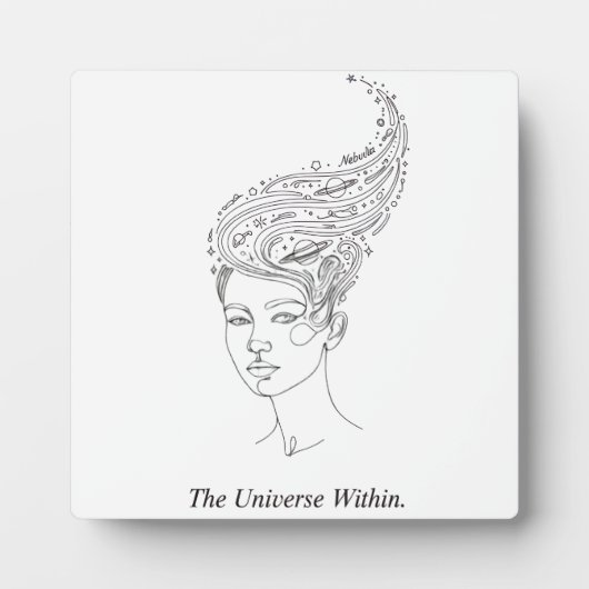 ミニマリスト卓上プレート「宇宙の中のあなた」 - C フォトプラーク (正面)