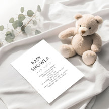 ミニマリスト単文字白黒ベビーシャワー