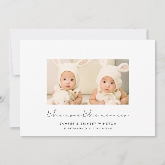 ミニマリスト双子メリーの写真 案内状 (正面)