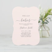 ミニマリスト双子女の子ベビーシャワーの招待状 招待状 (スタンド正面)