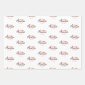 ミニマリスト叔母ベビーピンクブラシストローク新しい叔母 ラッピングペーパーシート (正面)