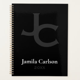 ミニマリスト名のイニシャルを切り取るモダン プランナー手帳