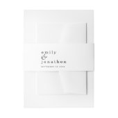 ミニマリスト名の日付白黒結婚 招待状ベリーバンド (正面例)