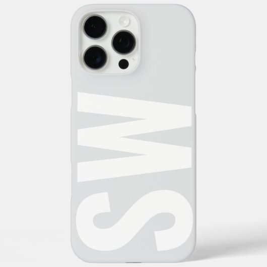 ミニマリスト名イニシャルグレーホワイトカスタムモノグラム Case-Mate iPhoneケース (裏面)