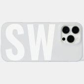 ミニマリスト名イニシャルグレーホワイトカスタムモノグラム Case-Mate iPhoneケース (裏面 (横))