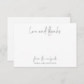 ミニマリスト名スクリプト結婚の新規登録に感謝 ノートカード (正面/裏面)