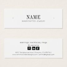 ミニマリスト名スタッドイヤリングジュエリー表示カード