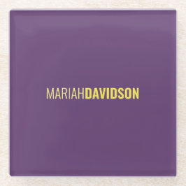 ミニマリスト名プロフェッショナルインディゴ&イエロー ガラスコースター