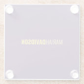 ミニマリスト名プロフェッショナルインディゴ&イエロー ガラスコースター (裏面)