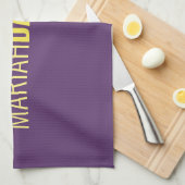 ミニマリスト名プロフェッショナルインディゴ&イエロー キッチンタオル (四つ折り)