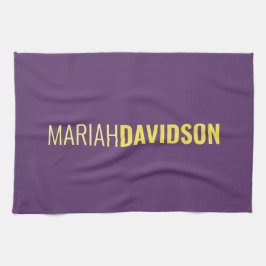 ミニマリスト名プロフェッショナルインディゴ&イエロー キッチンタオル