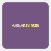 ミニマリスト名プロフェッショナルインディゴ&イエロー スクエアシール (正面)