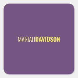 ミニマリスト名プロフェッショナルインディゴ&イエロー スクエアシール