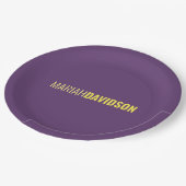 ミニマリスト名プロフェッショナルインディゴ&イエロー ペーパープレート (アングル)