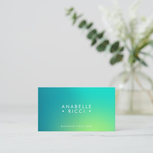 ミニマリスト名 |グラデーション |トスカと黄色 名刺 (スタンド正面)