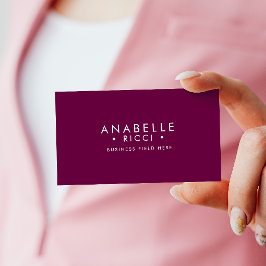ミニマリスト名 | Sans Serifフォント型 |ダークピンク 名刺
