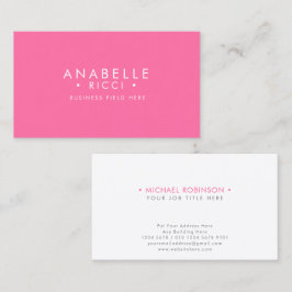 ミニマリスト名 | Sans Serifフォント型 |ピンク 名刺