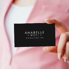 ミニマリスト名 | Sans Serifフォント型 |黒 名刺