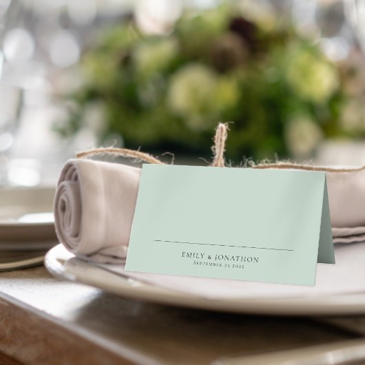 ミニマリスト名Date Sage Green 結婚's プレイスカード