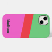 ミニマリスト名Neon ColorBlockピンクと緑 Case-Mate iPhoneケース (裏面 (横))