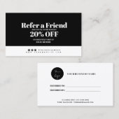 ミニマリスト向けのブラック&ホワイトの紹介カード 紹介カード (正面/裏面)