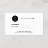 ミニマリスト向けのブラック&ホワイトの紹介カード 紹介カード (裏面)