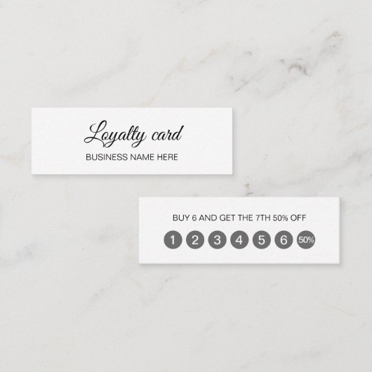 ミニマリスト向けの白黒ロイヤリティカード ロイヤリティカード (正面/裏面)