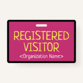 ミニマリスト向けの「REGISTERED VISITOR」バッジ バッジ (正面)