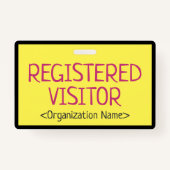 ミニマリスト向けの「REGISTERED VISITOR」バッジ バッジ (裏面)