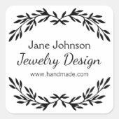 ミニマリスト向けホワイトスモールビジネスパッケージラベル スクエアシール (正面)