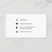 ミニマリスト向け白黒ビジネスカード 名刺 (裏面)