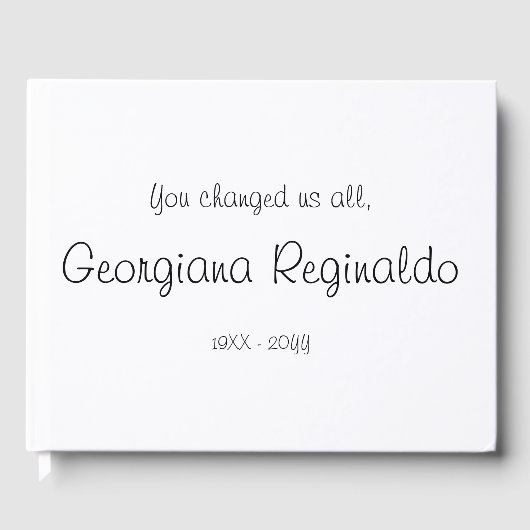 ミニマリスト哀悼のゲストブック ゲストブック (正面)