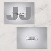 ミニマリスト品質グレーモノグラムトレンディー モダン 名刺 (正面/裏面)